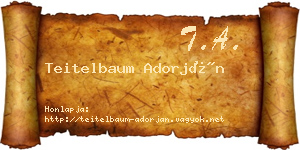 Teitelbaum Adorján névjegykártya